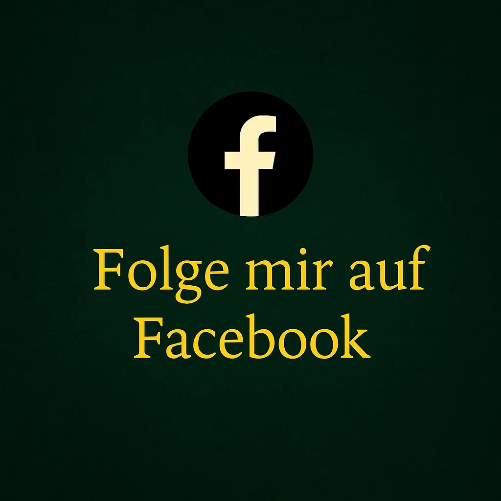Symbolbild: Folge Tom Wahlfeld auf Facebook – goldene Schrift auf dunklem Hintergrund